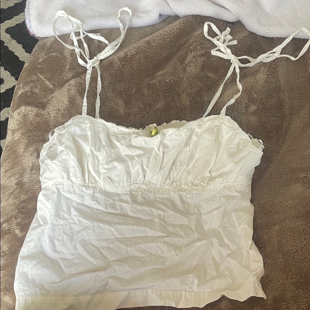 Urban Outfitters Kimchi Blue White Tie-Strap Cami Top With Strap Back